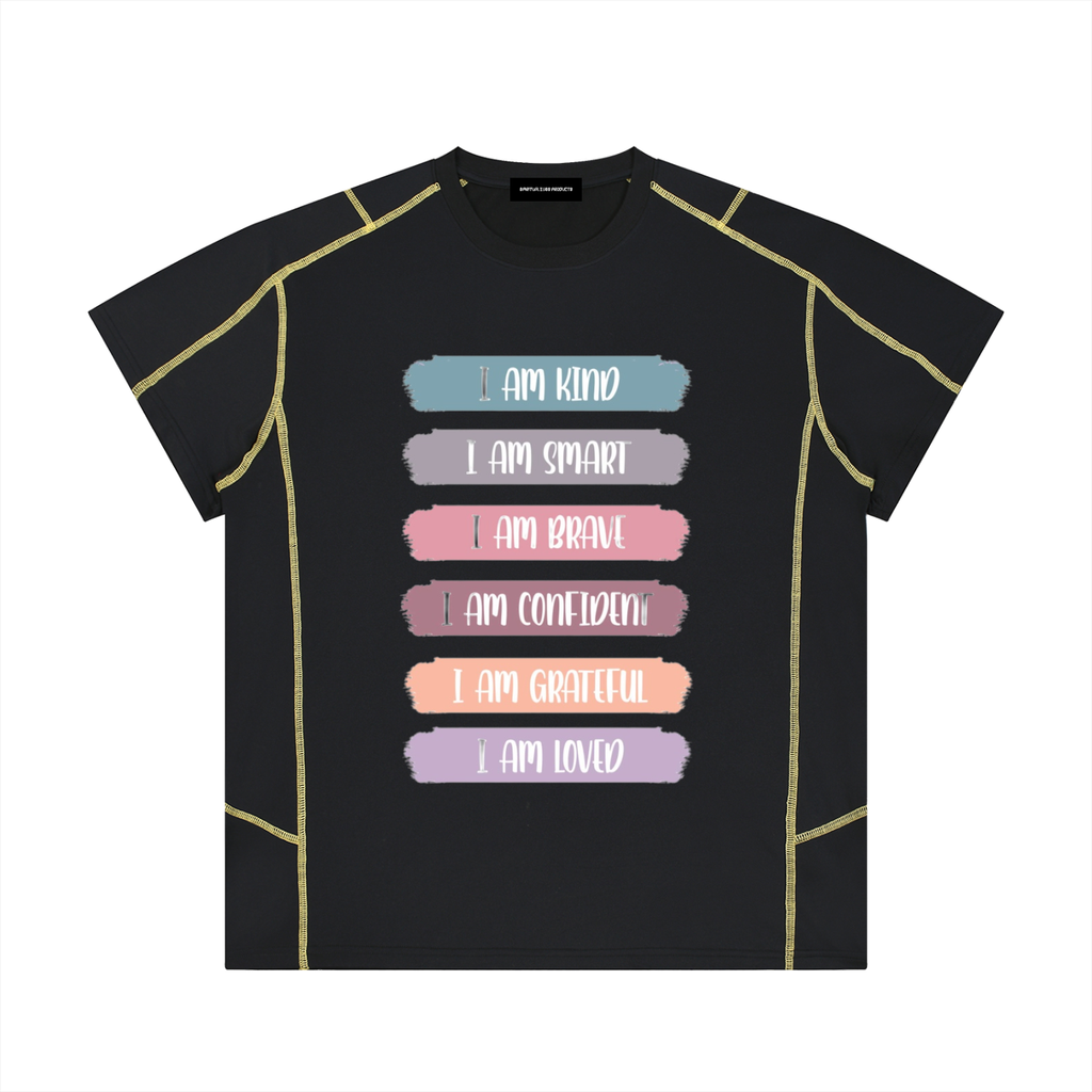 Unisex Contrast Stitch  Regular Fit T-Shirt