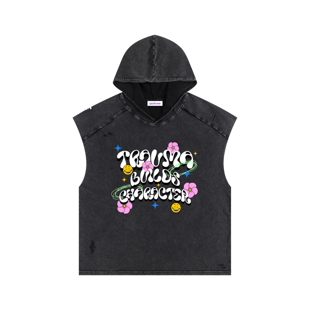 Snow Washed Boxy Hooded Tank Top