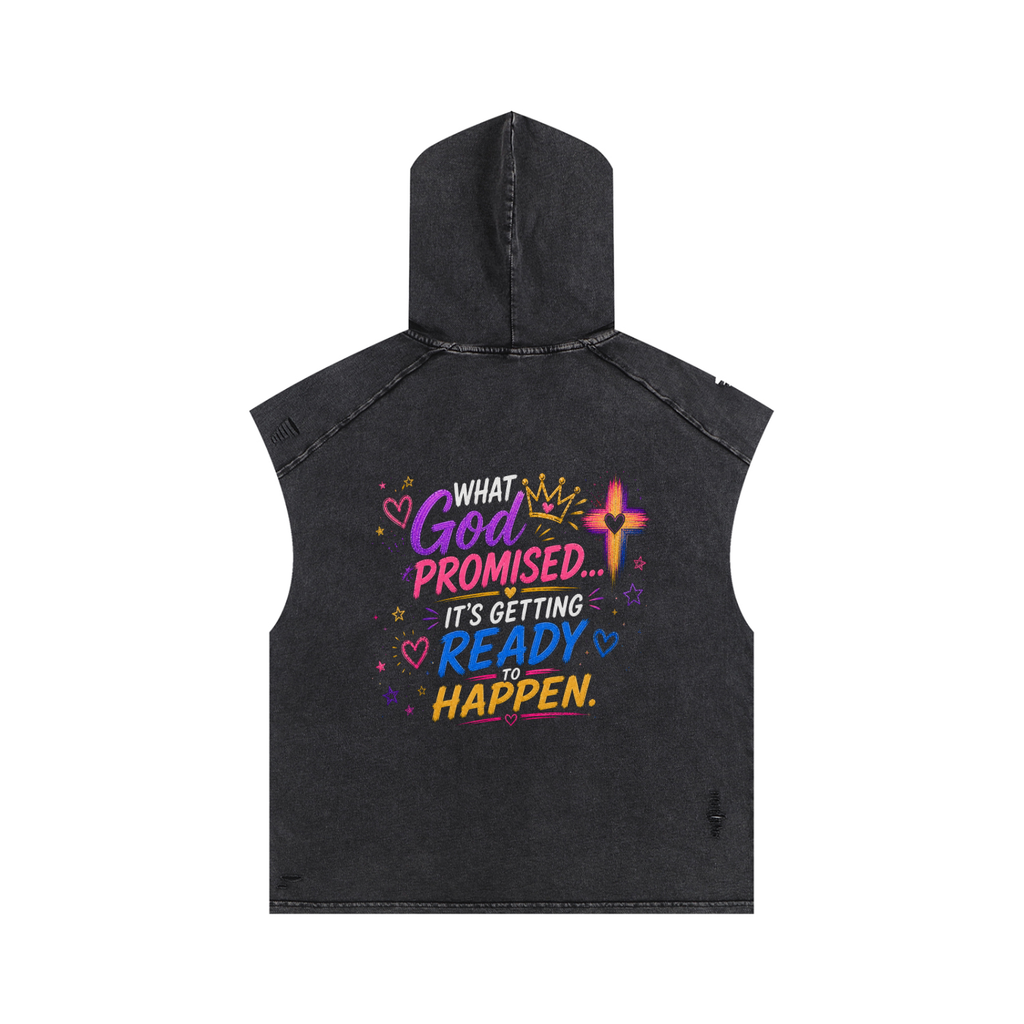 Snow Washed Boxy Hooded Tank Top