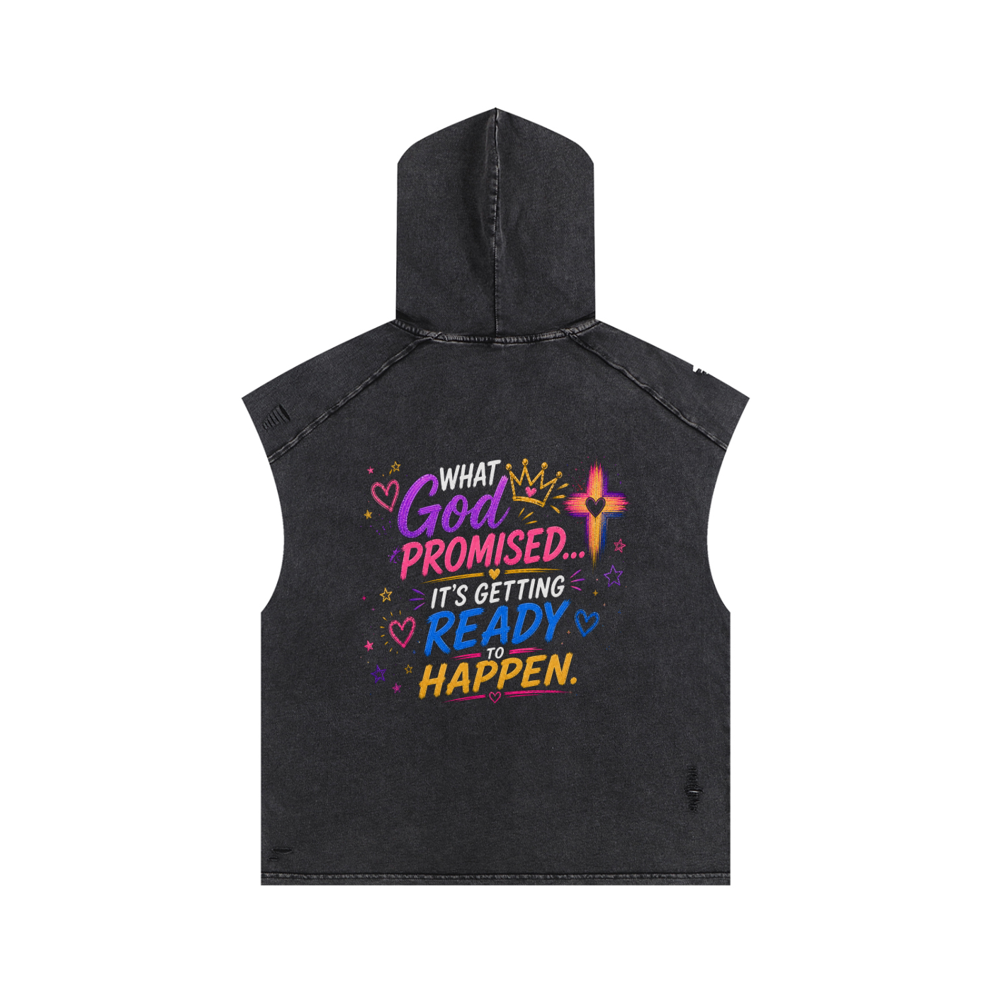 Snow Washed Boxy Hooded Tank Top