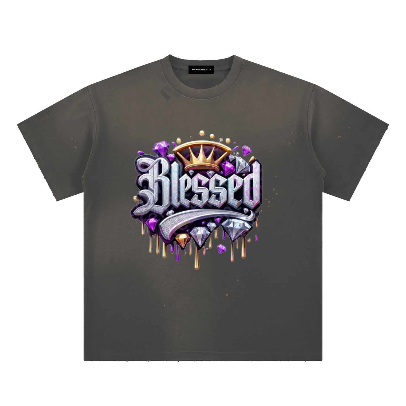 Hand-Frayed Sunfade Paint Splatter T-Shirt