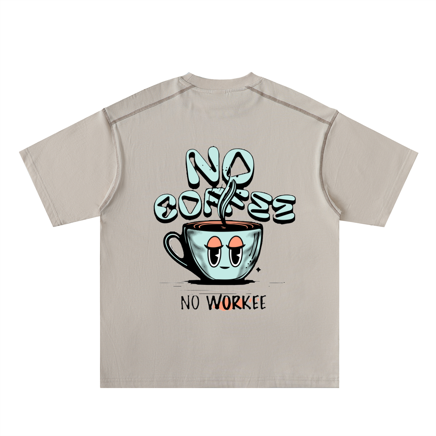 Oversized Contrast-Stitched Cotton Tee