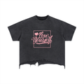 Vintage Wash Boxy Distressed Hem T-Shirt
