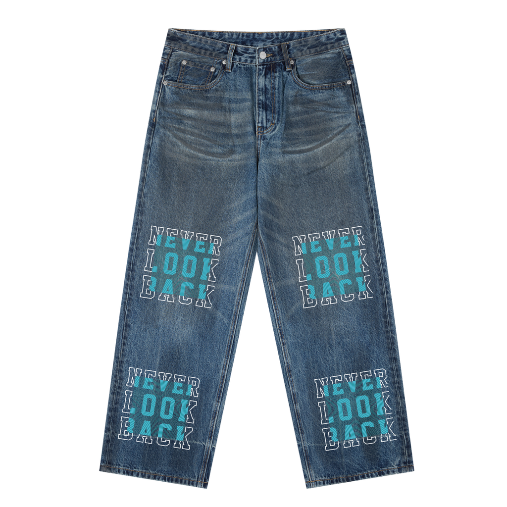 Vintage Wash Baggy Denim Jeans