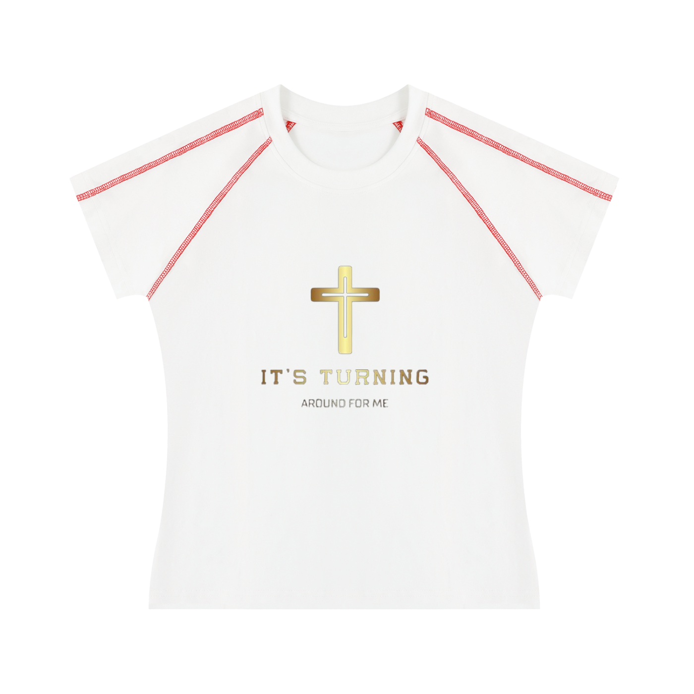 レディース コントラストステッチ ラグランTシャツ