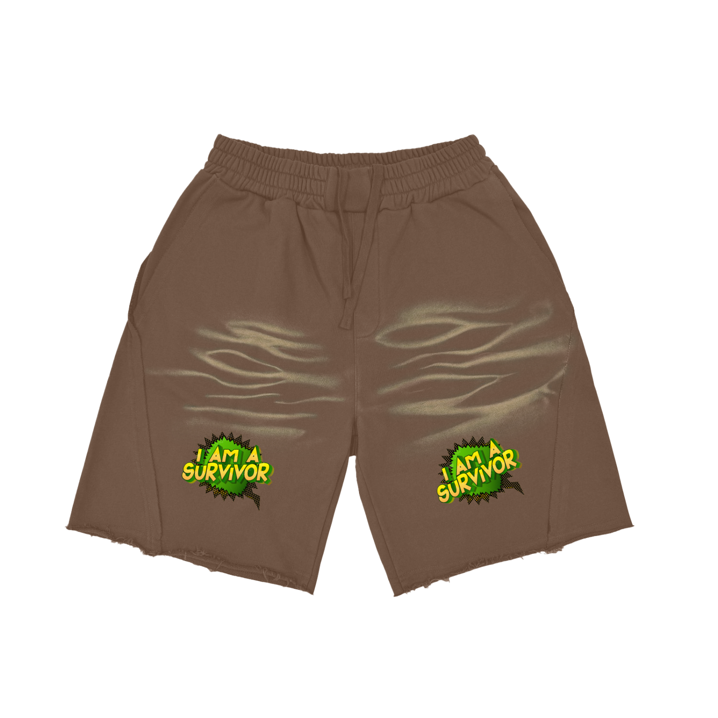Vintage Washed Tiger Stripes Short Pants