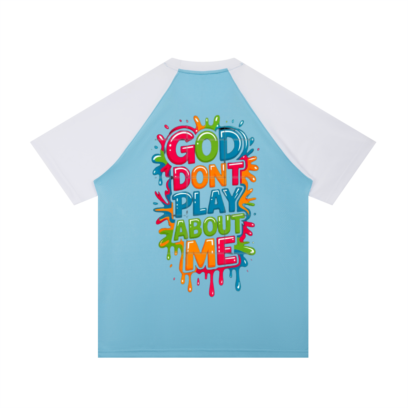 Contrast Raglan Sleeve Mesh T-Shirt