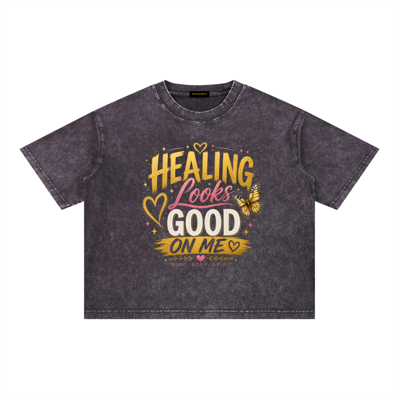 ミネラルウォッシュ ボクシーコットンTシャツ