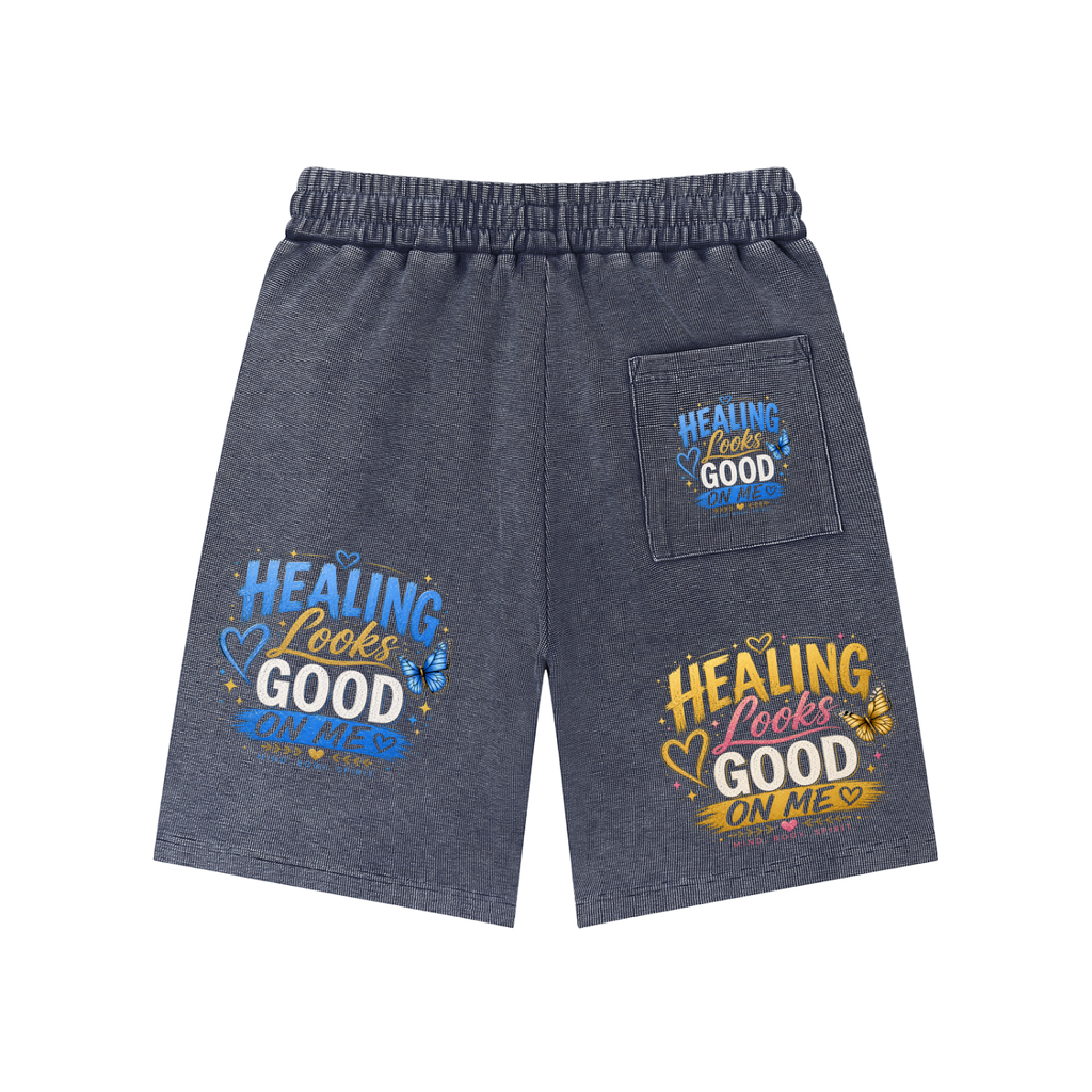 Mineral Wash Waffle Knit Shorts