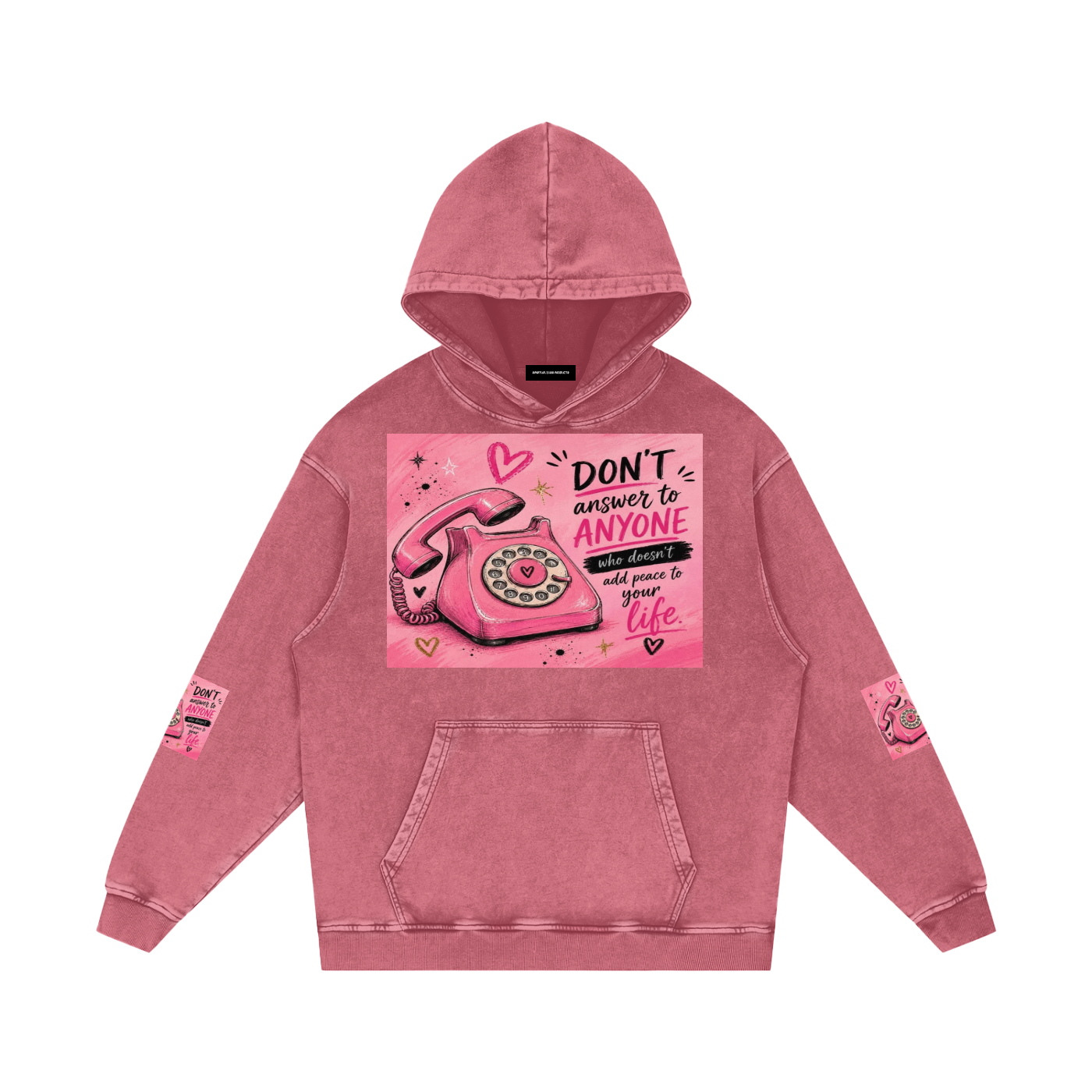 Snow Washed Loose Cotton Hoodie