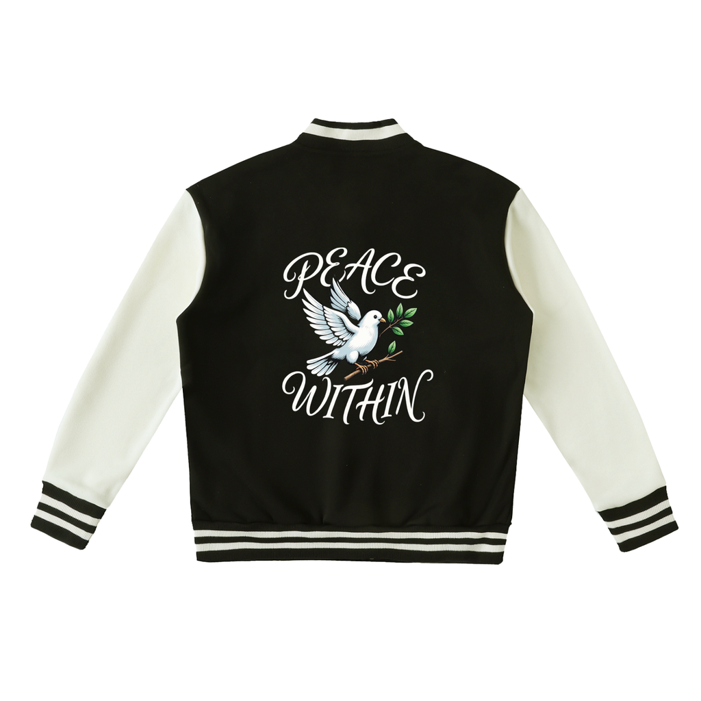 Two-Tone Fleeced Varsity Jacket