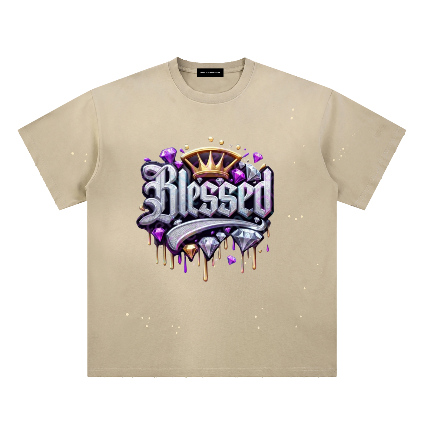 Hand-Frayed Sunfade Paint Splatter T-Shirt