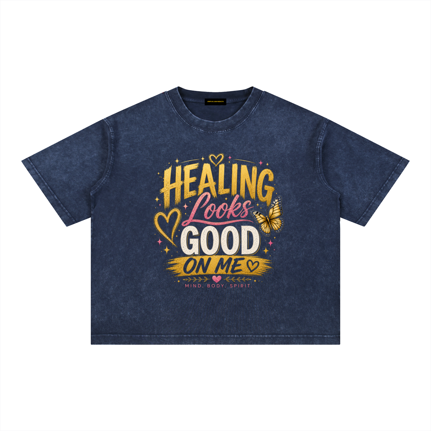 ミネラルウォッシュ ボクシーコットンTシャツ