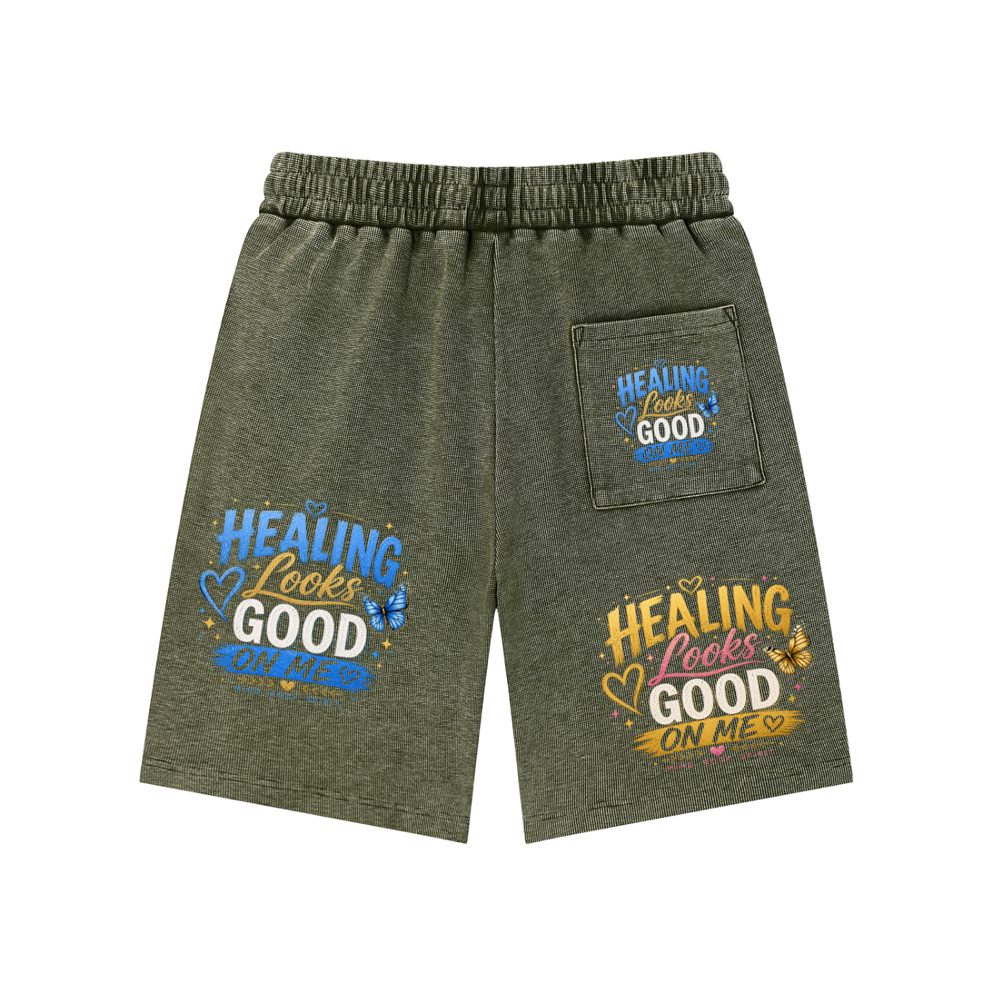 Mineral Wash Waffle Knit Shorts