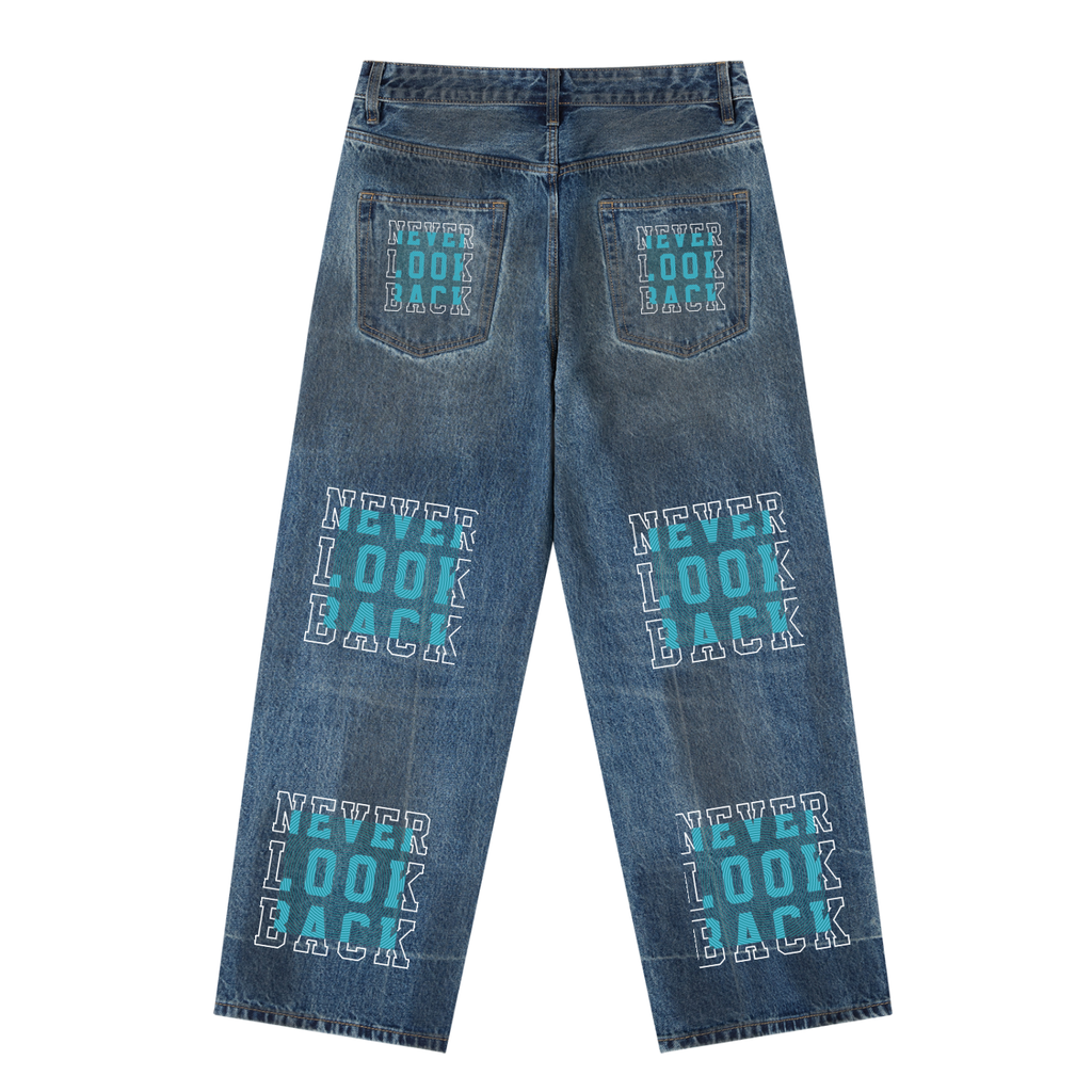 Vintage Wash Baggy Denim Jeans