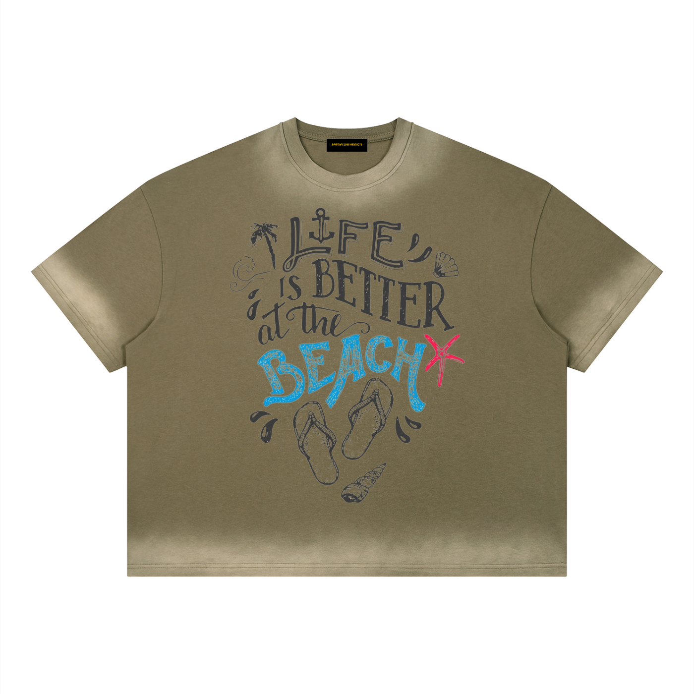 ユニセックス ボクシー サンフェード ヴィンテージウォッシュ Tシャツ