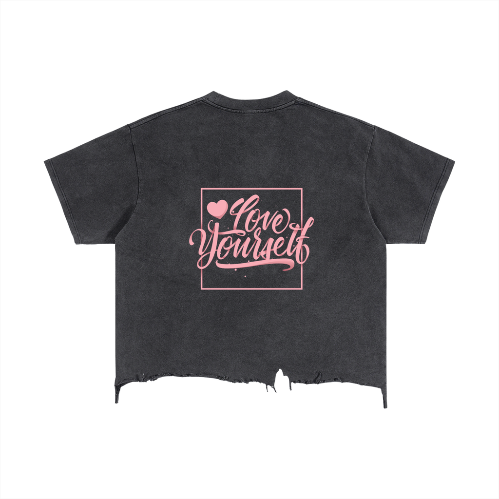 Vintage Wash Boxy Distressed Hem T-Shirt