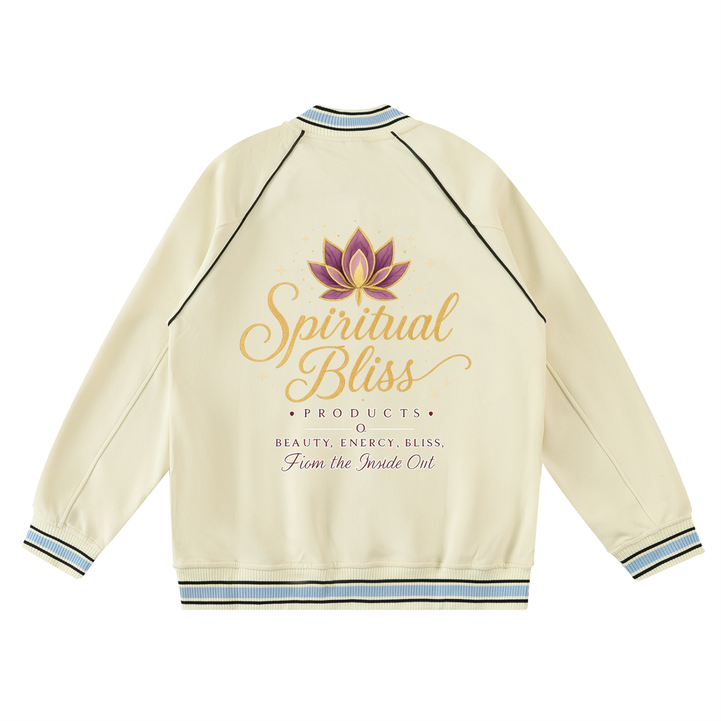 Contrast Trim Raglan Varsity Jacket