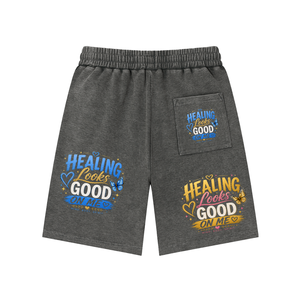 Mineral Wash Waffle Knit Shorts