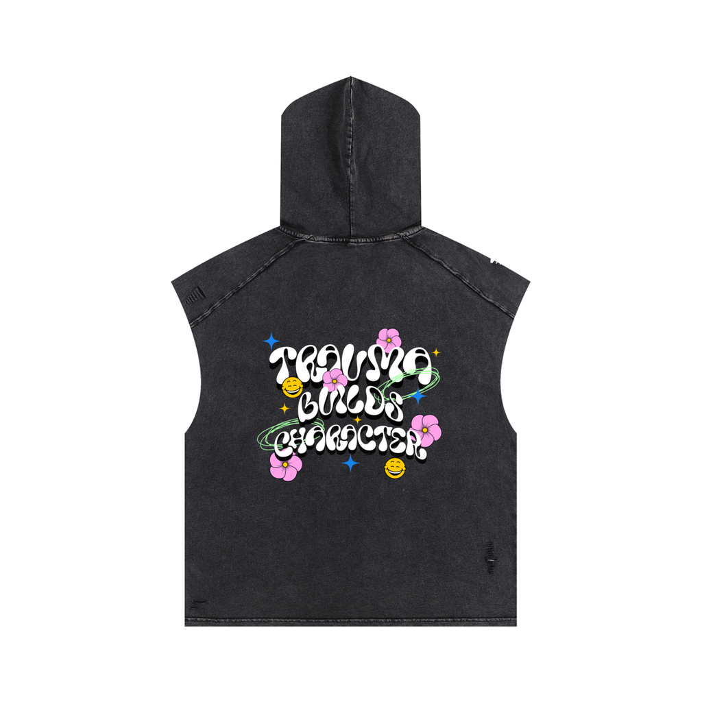 Snow Washed Boxy Hooded Tank Top