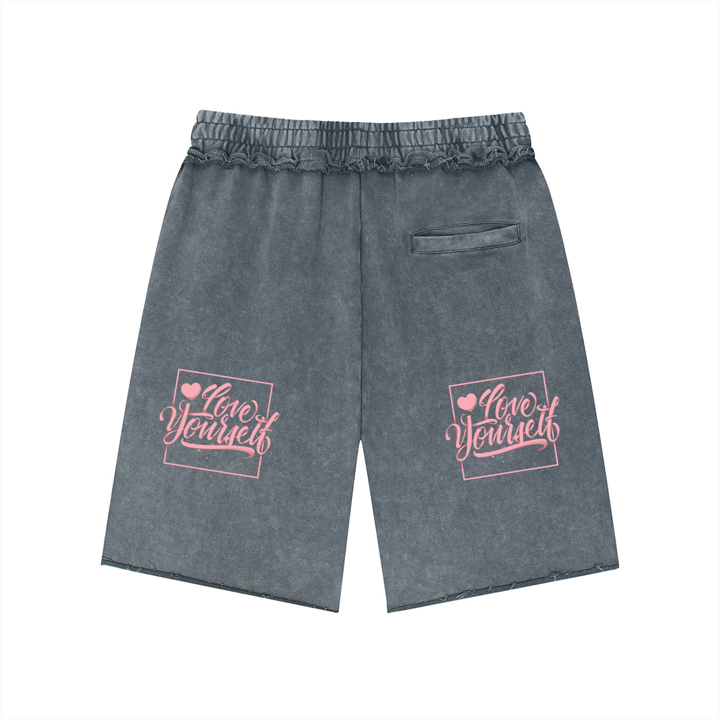 Unisex Mineral Wash Raw Edge Shorts