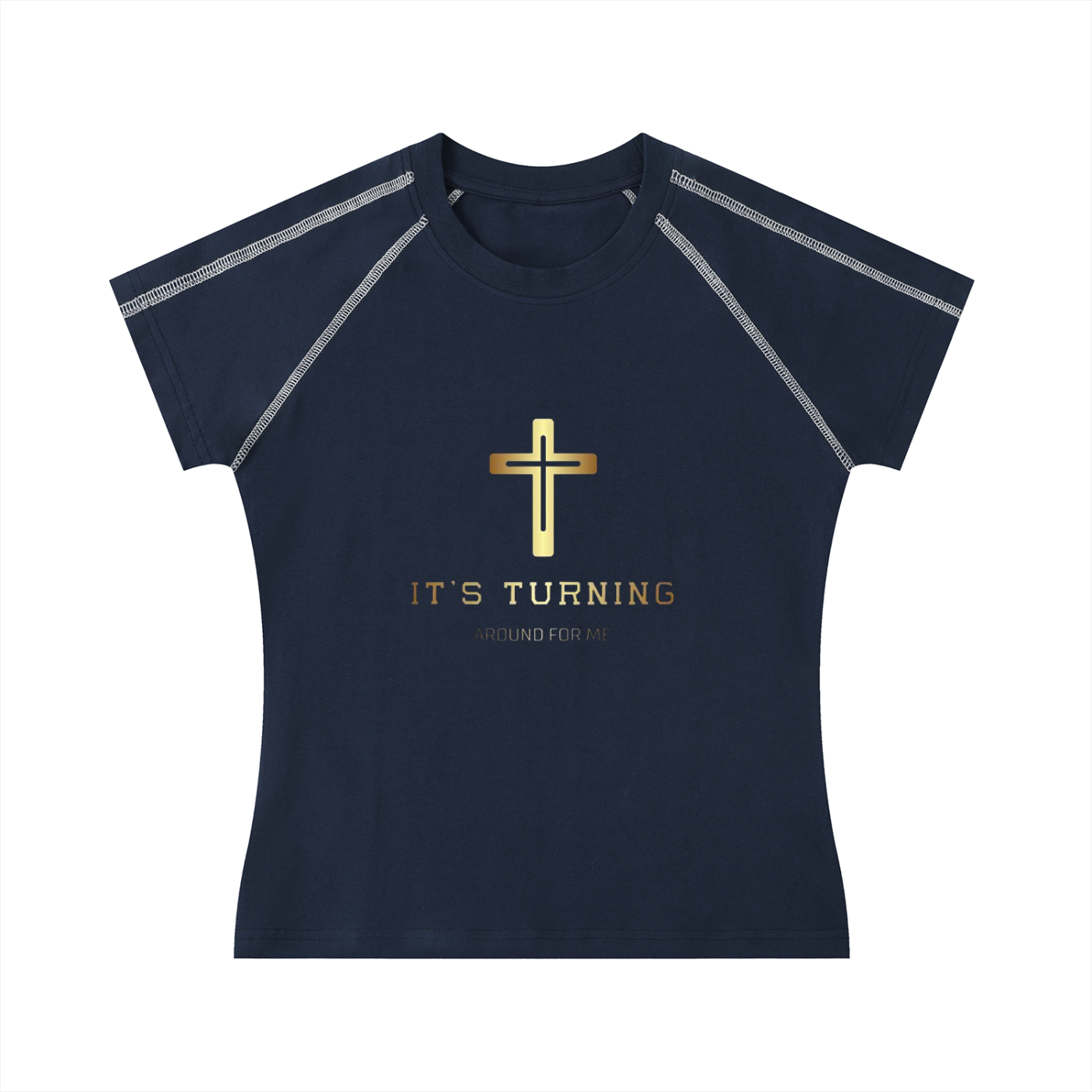 レディース コントラストステッチ ラグランTシャツ