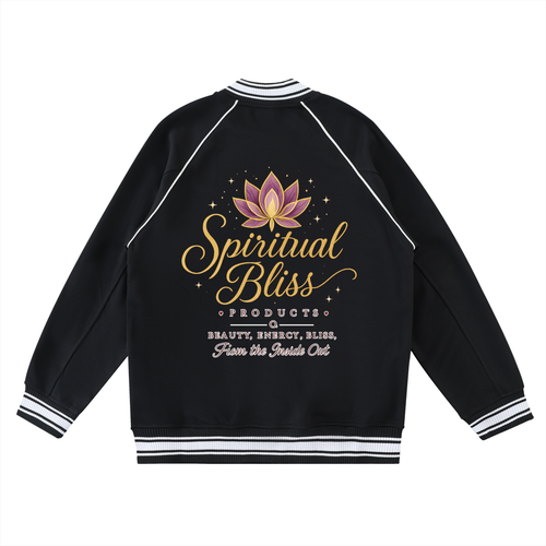 Contrast Trim Raglan Varsity Jacket